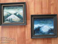 2 small paintings, oil, phaser