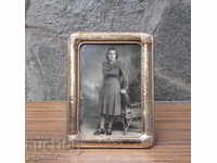 old retro table silver picture frame with 925 silver