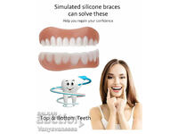 Comfortable soft silicone whitening dentures upper and lower teeth
