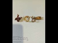 Antique gold plated brooches