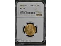 20 Kroner-Gold-Denmark 1873 / 20 Kroner Denmark 1873 Au