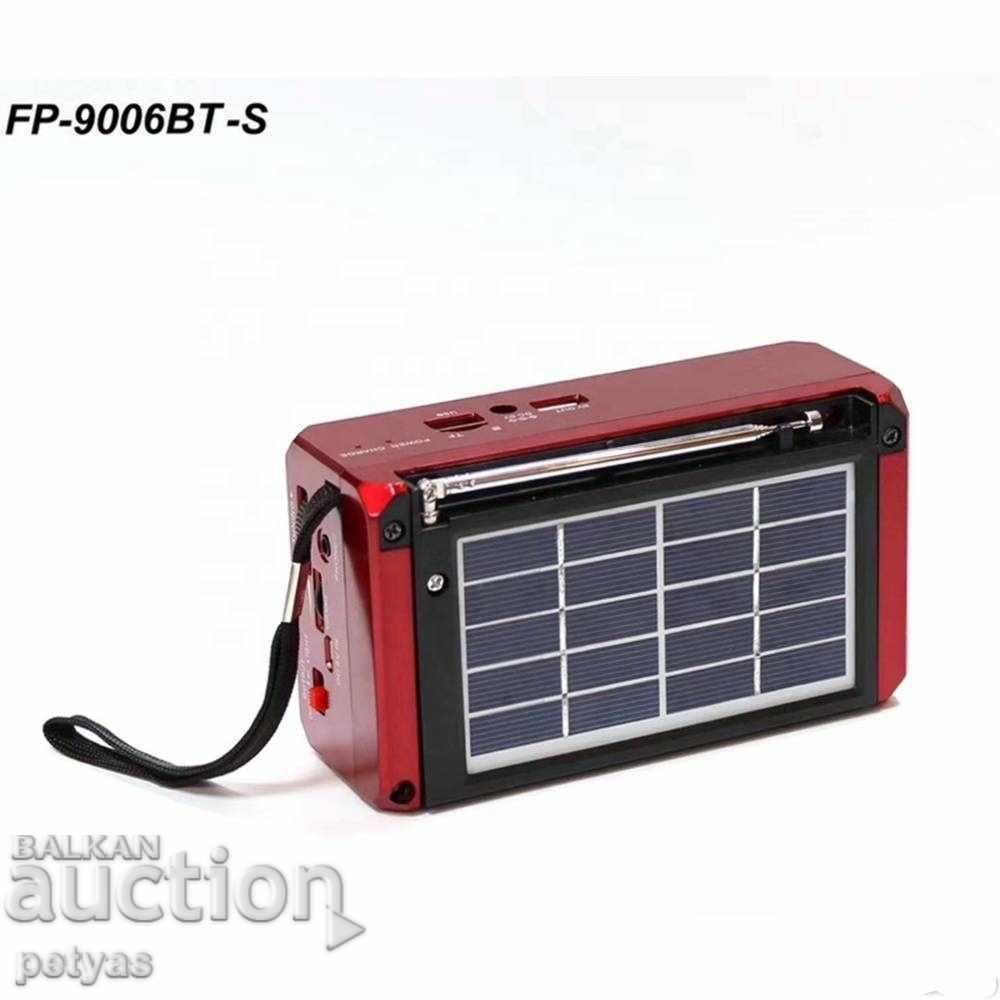 Solar Radio - Bluetooth, USB, SD + LED Flashlight 9006 BT-S