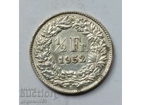 1/2 Franc Silver Switzerland 1952 B - Silver Coin #2