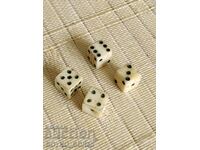 Two Sets of Old Soc Bone Dice for Backgammon 7 mm