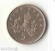 + UK 5 pence 1991