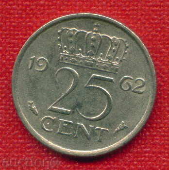 Holland 1962 - 25 cents / CENT Netherlands / C 435