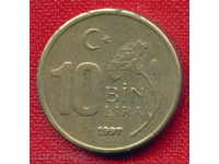 Turcia 1997 - 10.000 de lire / BIN LIRA Turcia FLORA / C1041
