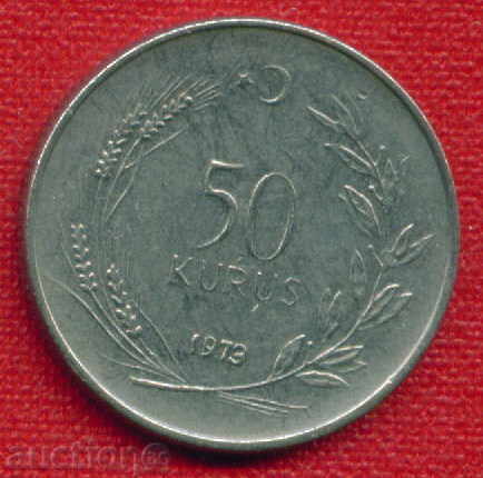 Turkey 1973 - 50 Currus / KURUS Turkey / C 1060 with price 0.30 BGN | € 0.15