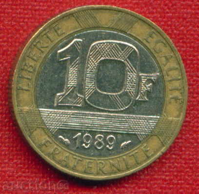 Franța 1989-10 franci / FRANCS Franța Nude Bitmetale / C956