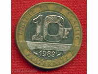 Франция 1989 - 10 франка / FRANCS France NUDE Биметал / C956