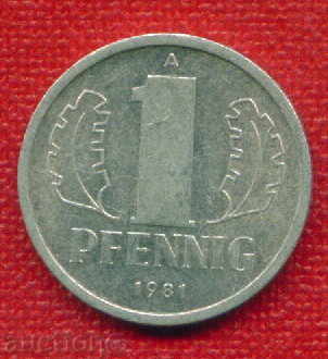 GDR Germany 1981 - 1 Pfennig (A) Germany DDR / C 630