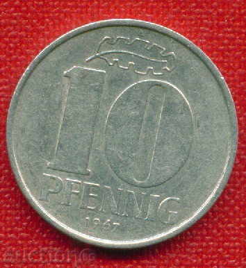 Auction German Democratic Republic 1967 - 10 Pfennig (A) Germany DDR / C 639 Auction German Democratic Republic 1967 - 10 Pfennig (A) Germany DDR / C 639