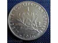 FRANȚA-Franc-1916g.-argint