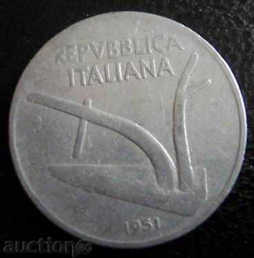 ITALIA-10 liras -1951g.