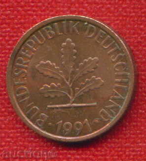Auction GFR Germany 1991 - 1 Pfennig J Germany BRD - FLORA / C1221 Auction GFR Germany 1991 - 1 Pfennig J Germany BRD - FLORA / C1221