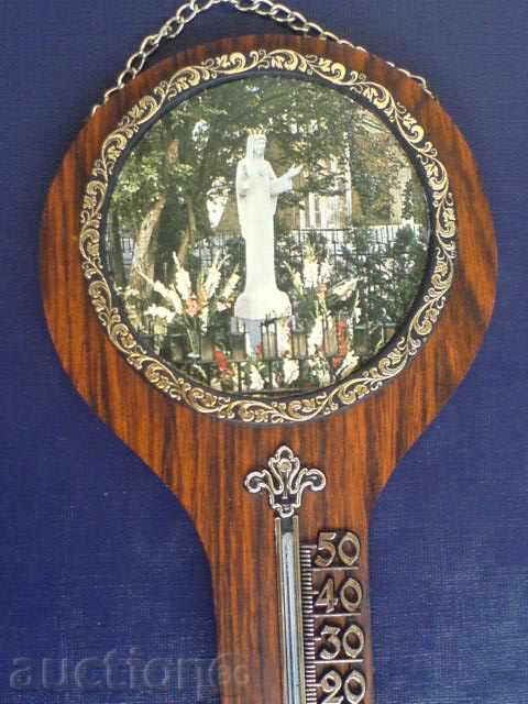 Auction Wooden key with thermometer and icon Auction Wooden key with thermometer and icon