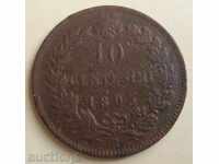 Italy-10 centimesi-1893-r