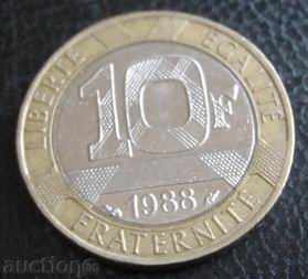 ФРАНЦИЯ-10 франка-1988г.