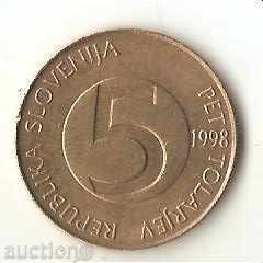 +Словения  5  толара  1998 г.