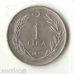 Турция  1  лира  1977 г.