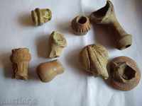 Lot of pieces of old Turkish ceramic pipes