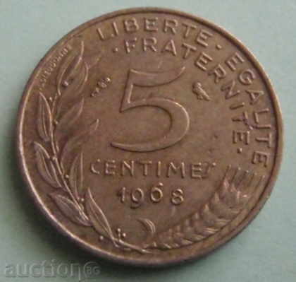 5 centime-Franța-1968.