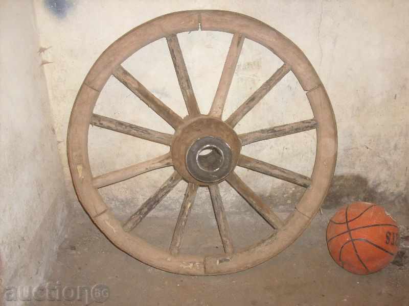 An old wagon wheel