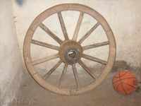 An old wagon wheel