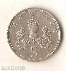 + Great Britain 5 pence 1975