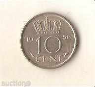 Холандия  10  цента    1956 г.