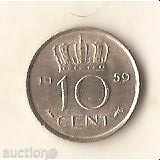 Холандия  10  цента    1959 г.
