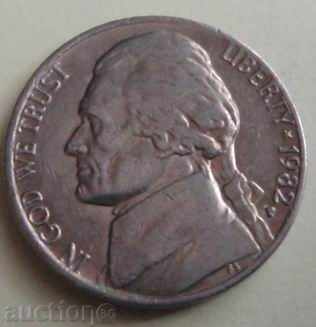 US -5 cents -1982p.
