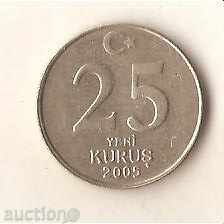 Турция  25  куруш    2005 г.