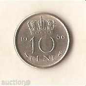 Холандия  10  цента    1966 г.