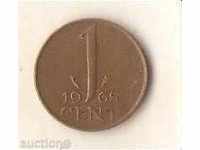 Холандия  1  цент  1969 г. privy mark риба