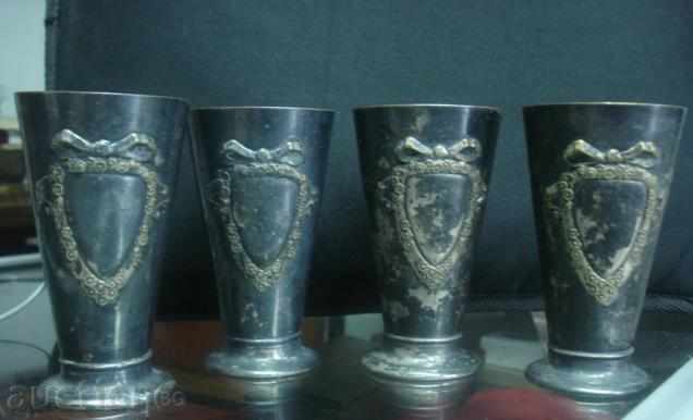 4 beautiful glasses "Argentor"