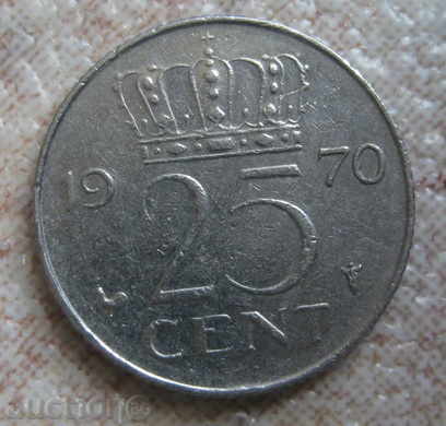 NETHERLANDS-25 cent-1970