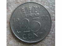 NETHERLANDS-25 cent-1970