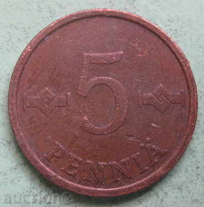 FINLAND-5 penny-1971
