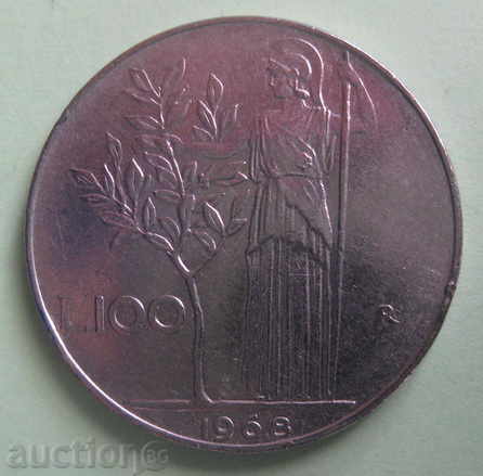 ΙΤΑΛΙΑ-100 λίρες-1968.