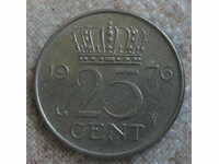 NETHERLANDS-25 cents- 1976