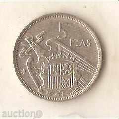 Spania 5 pesetas 1957 (1973), al