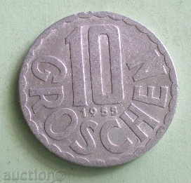Австрия-10 гроша 1955г.