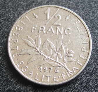 FRANCE-1/2 franc-1976
