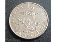 FRANȚA-o jumătate Franc-1976.