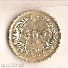 Turkey 500 pounds 1991