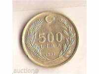 Turcia 500 liras 1991.