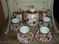 Beautiful service porcelain Japan early 20th century cup teapot jug