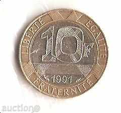 10 φράγκα στη Γαλλία το 1991