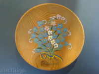 Wooden wall saucer - painted
